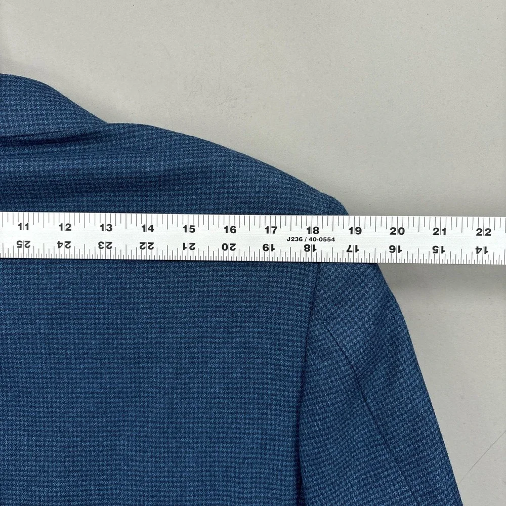 Canali Sport Coat Mens 40R Blue Houndstooth Wool Saks Fifth Avenue Italy Blazer
